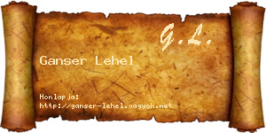 Ganser Lehel névjegykártya